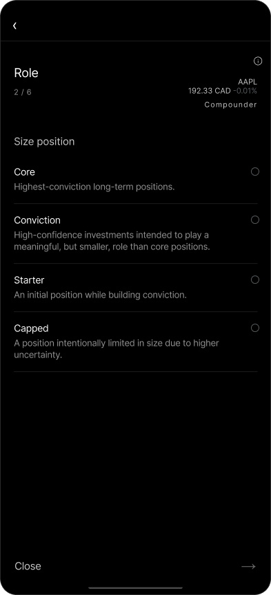 Role screen