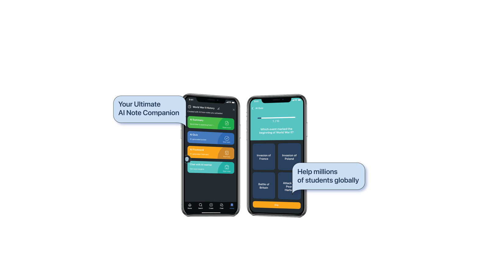 Knowunity AI note companion — summary, quiz, flashcards, AI mentor
